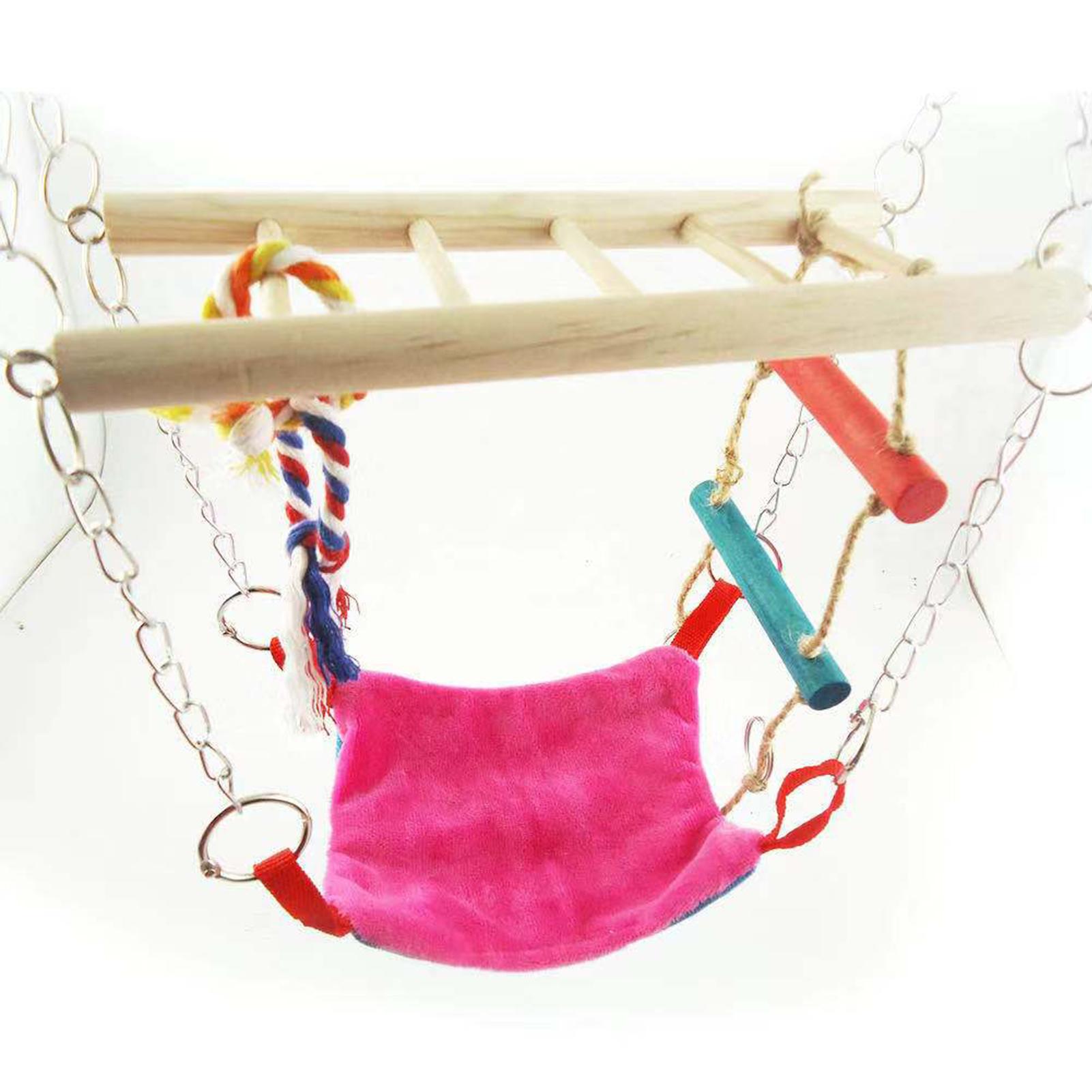 Hamster Swing Bed Toys Hamster Ladder Bird Hanging Ladder Wooden Suspension Bridge Hammock