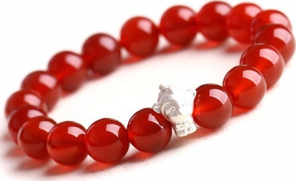 Lắc Tay Mã Não Đỏ Tuổi Thân 10MM