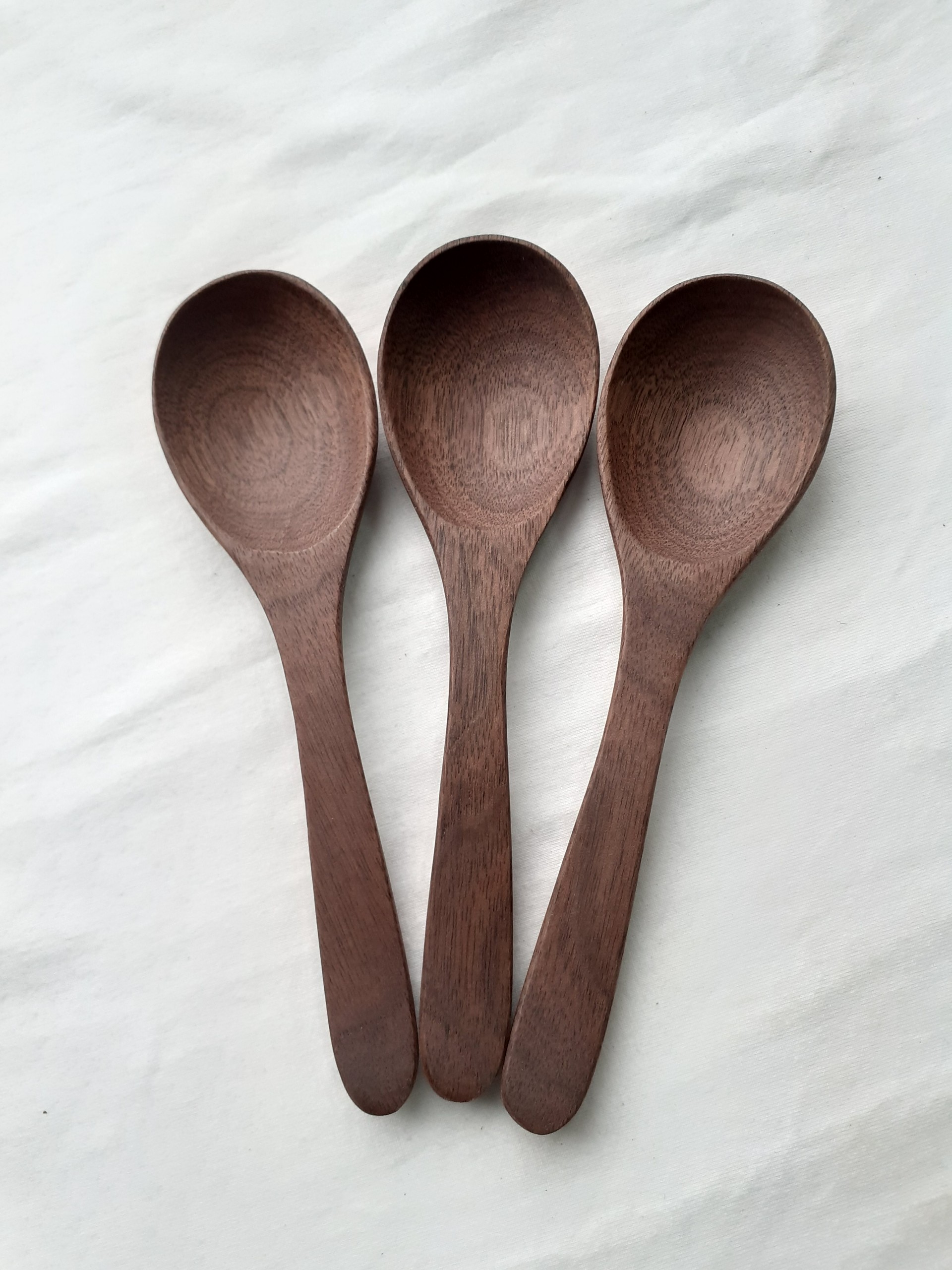 Bộ 6 thìa, muỗng ăn cơm gỗ ÓC CHÓ 15.5 cm x 4 cm