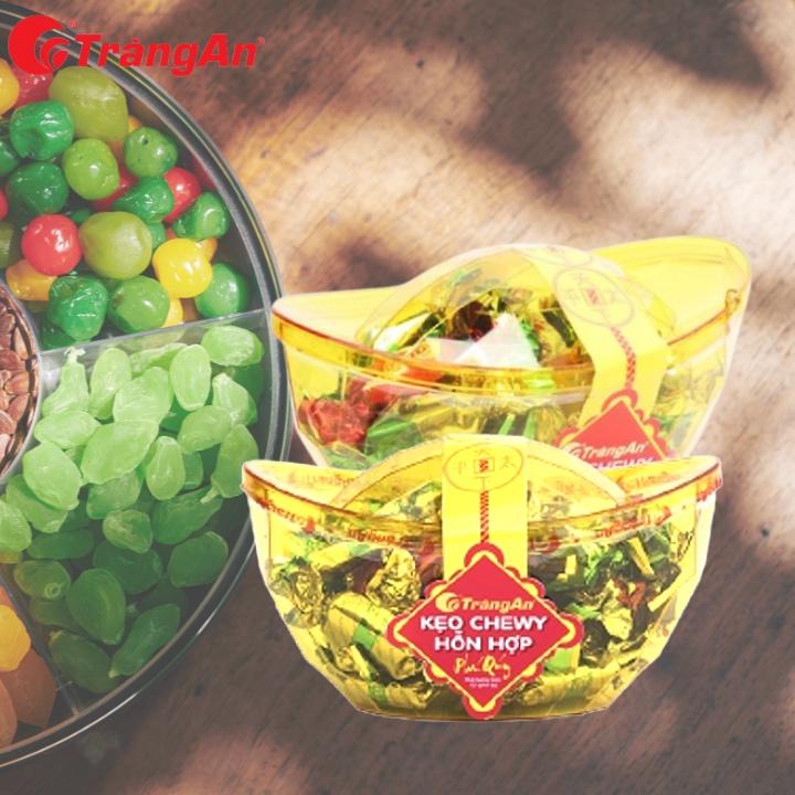 Combo 2 hộp kẹo Chewy hỗn hợp 125g,hình thỏi vàng, thương hiệu Tràng An, hạn sử dụng 8 tháng