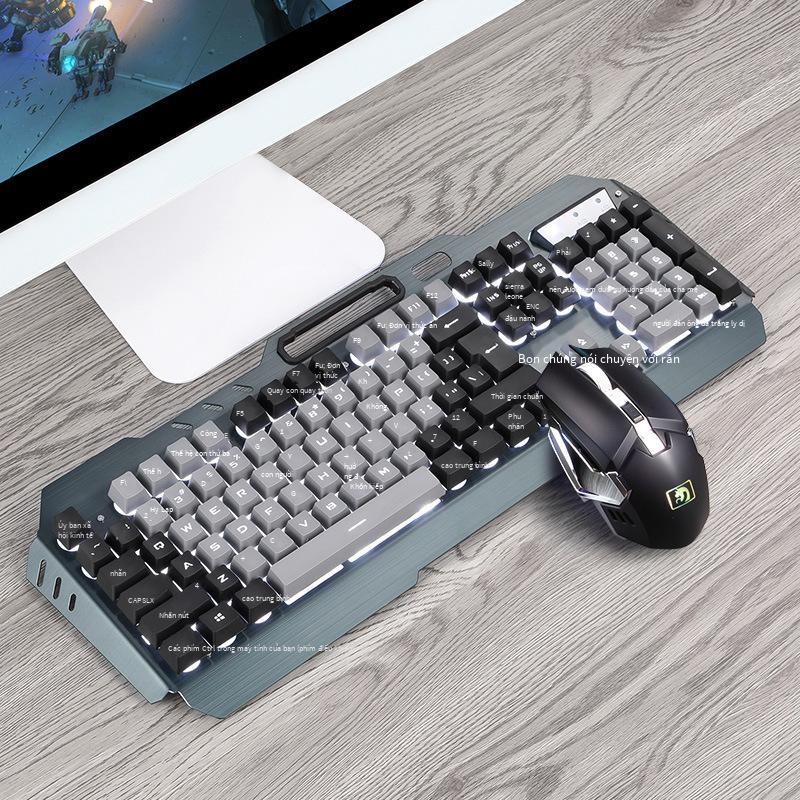 Giao hàng nhanh Bộ bàn phím và chuột sạc không dây Xinmeng 670 Bộ bàn phím chơi game máy tính