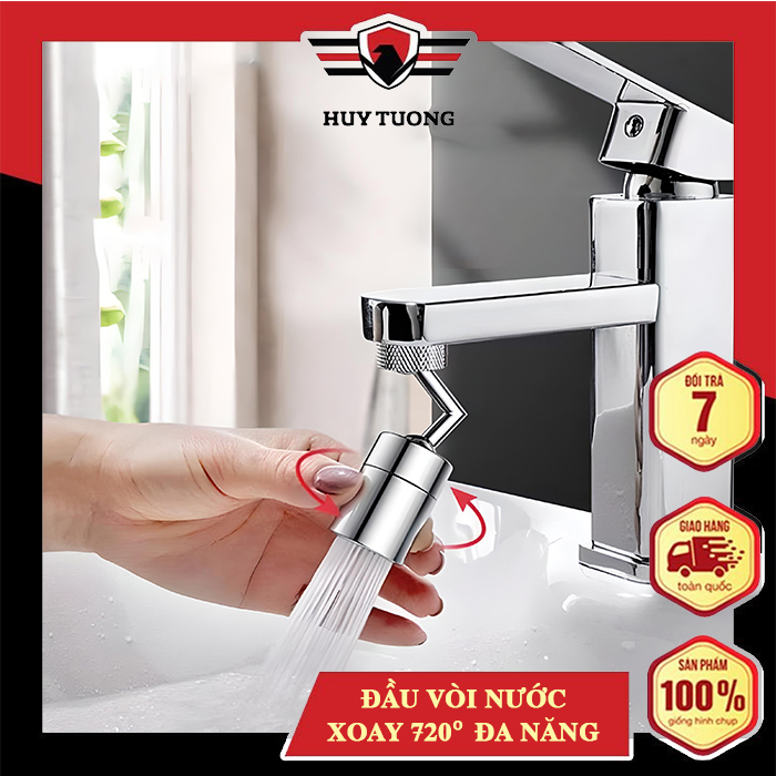 Đầu nối vòi nước thông minh xoay 720 độ - Vòi nước lắp chậu rửa bát chén lavabo với 2 chế độ nước chảy