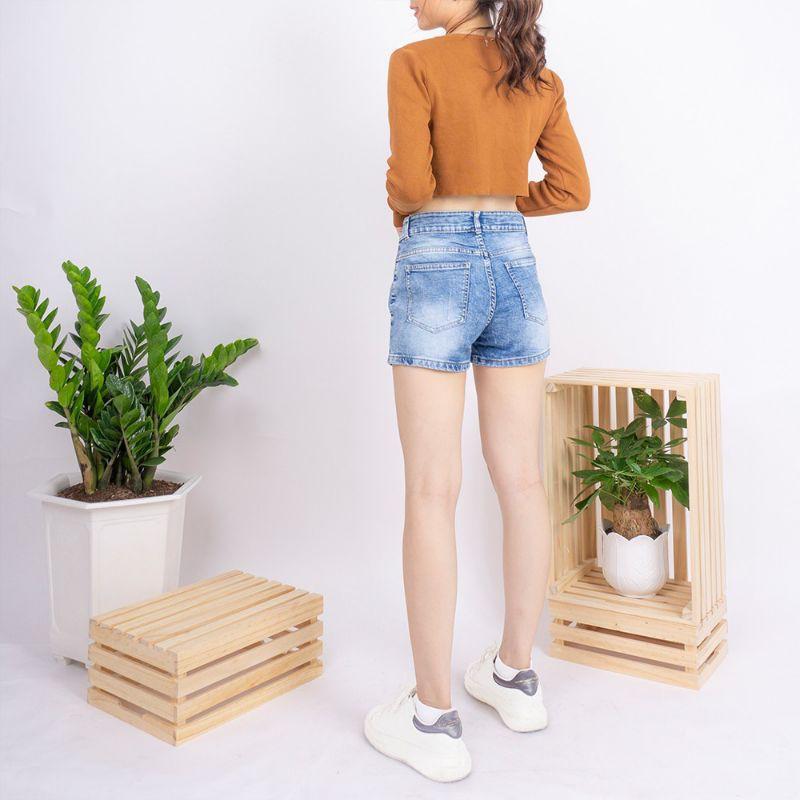 Quần Short Jean Nữ Vải Co Giãn