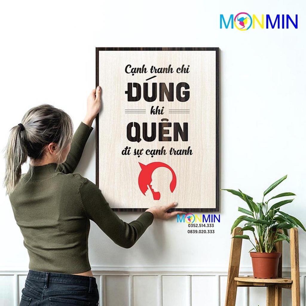 Tranh gỗ slogan tạo động lực Monmin M092 - Cạnh tranh chỉ đúng khi quên đi sự cạnh tranh