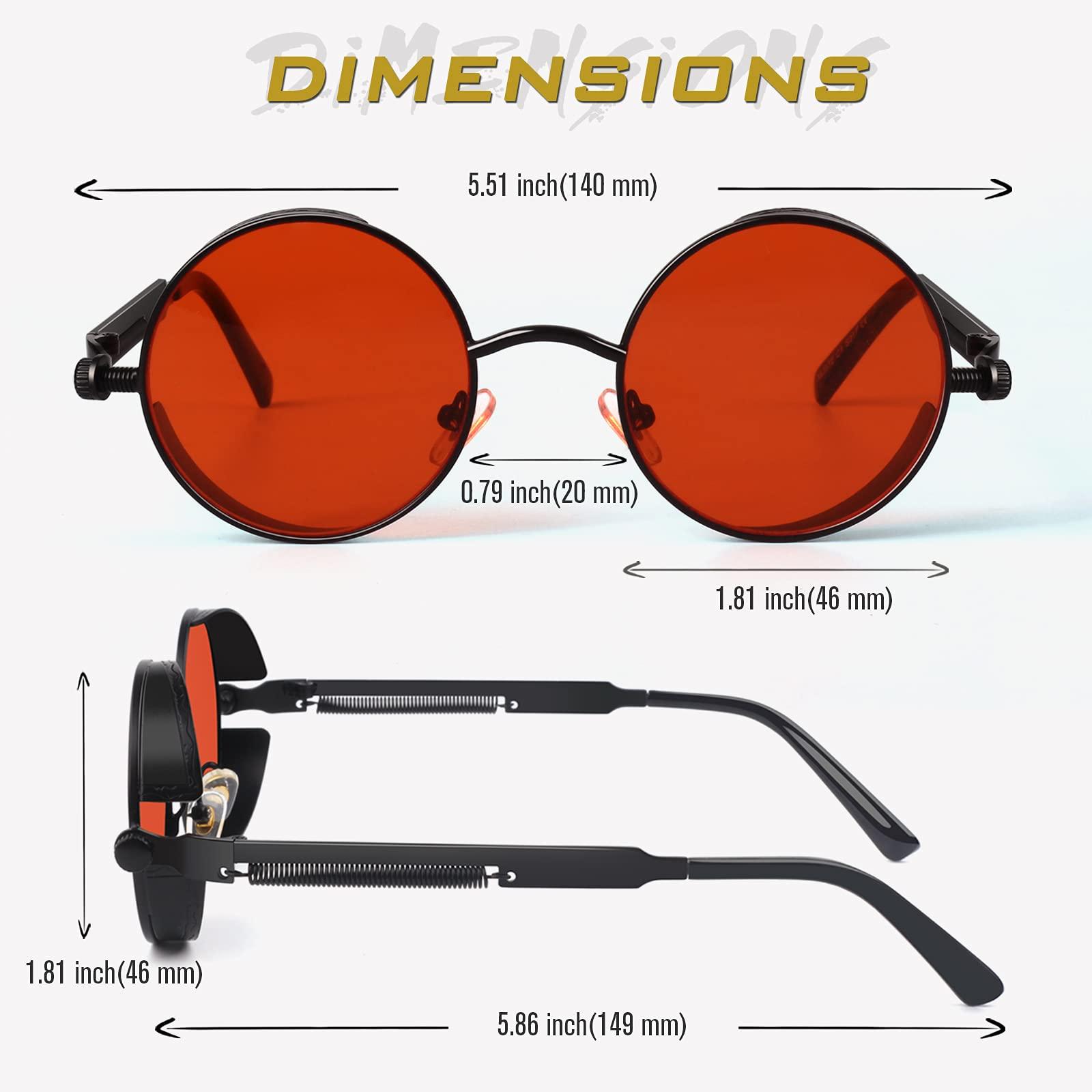 Kính mát gọng kim loại phong cách khoa học viễn tưởng tròn phân cực cho nam và nữ