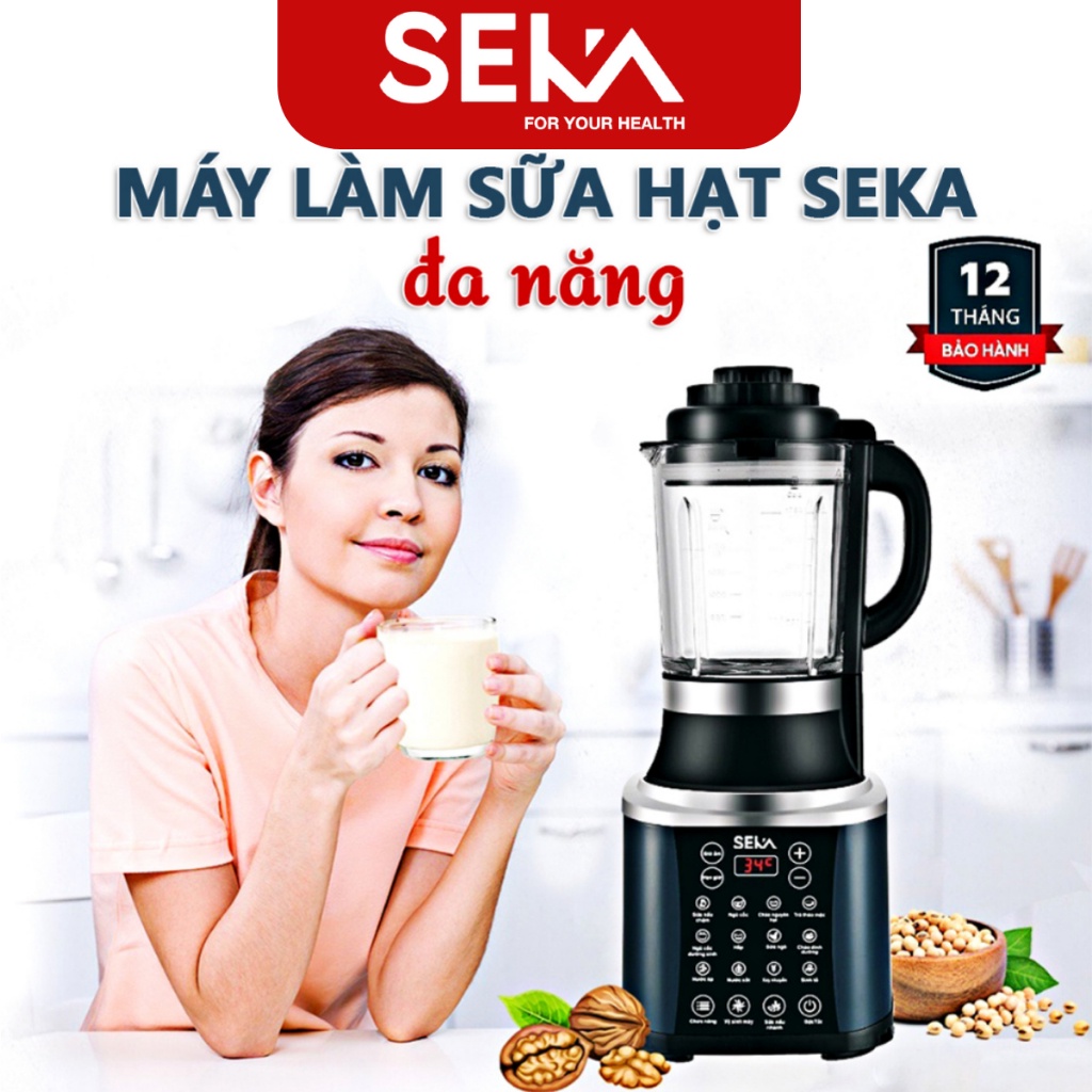 Máy làm sữa hạt đa năng SEKA E400 - 1.7 lít - 14 chức năng [1000W + 800W] - Hàng chính hãng