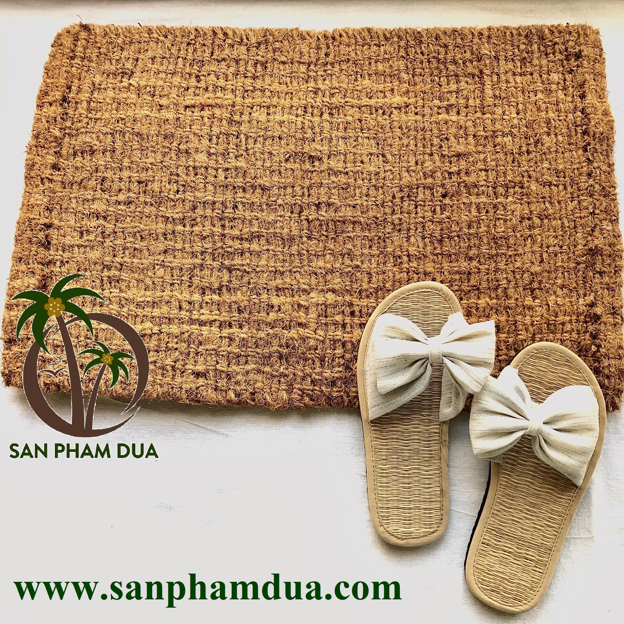 Thảm chùi chân bằng xơ dừa – Sản phẩm tự nhiên từ làng nghề dệt thảm xơ dừa