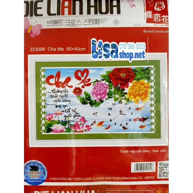 Tranh thêu CHA MẸ 60x40cm chưa thêu d 223098