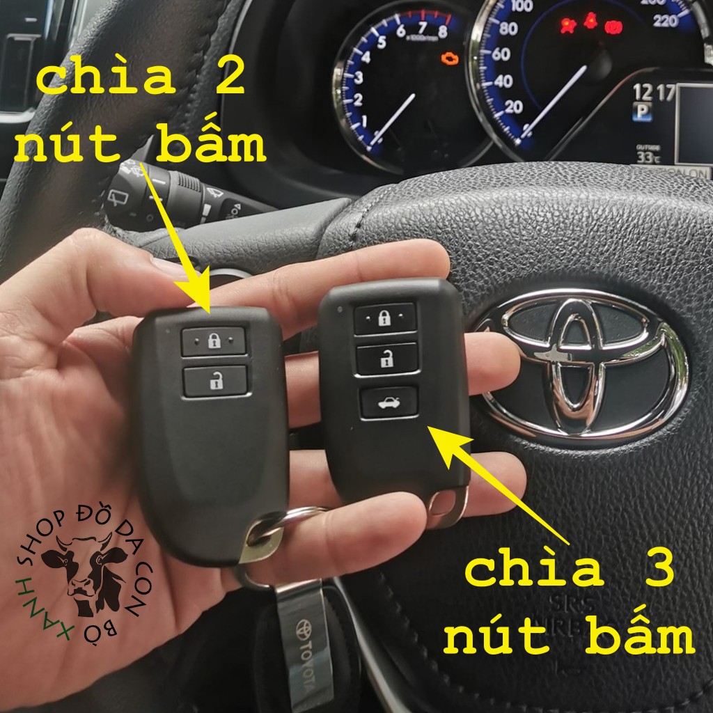 Bao Da dành cho chìa Khóa Toyota Vios, Yaris 2017 handmade da thật 004