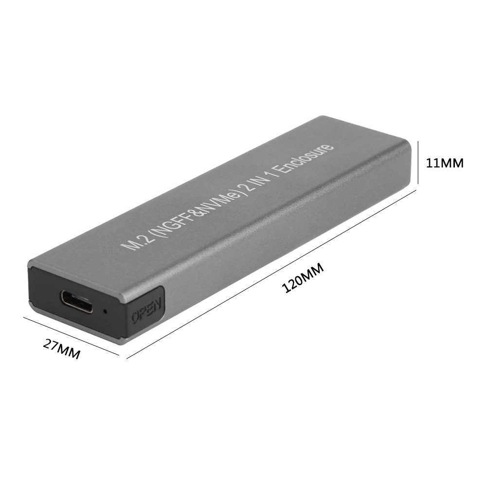 M.2 NVME/NGFF to USB 3.1 Enclosure Adapter M.2 SSD Case for 2230/2242/2260/2280 NVMe SSD 2TB