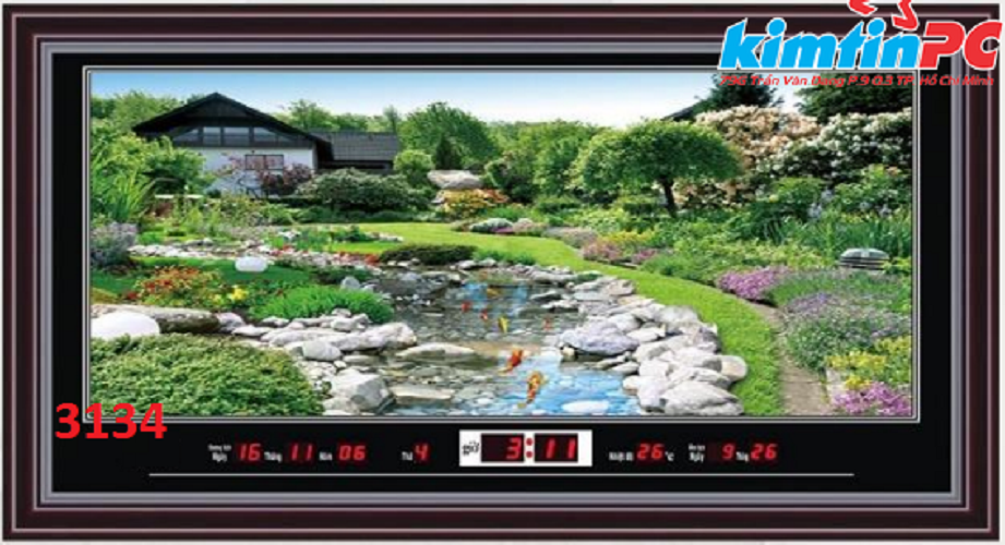 Lịch vạn niên – Tranh đèn – Đồng hồ - Khổ 55x100cm - mã 3682