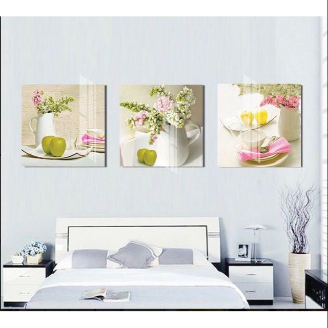 Tranh dán tường 3D bộ 3 tấm 50x50cm