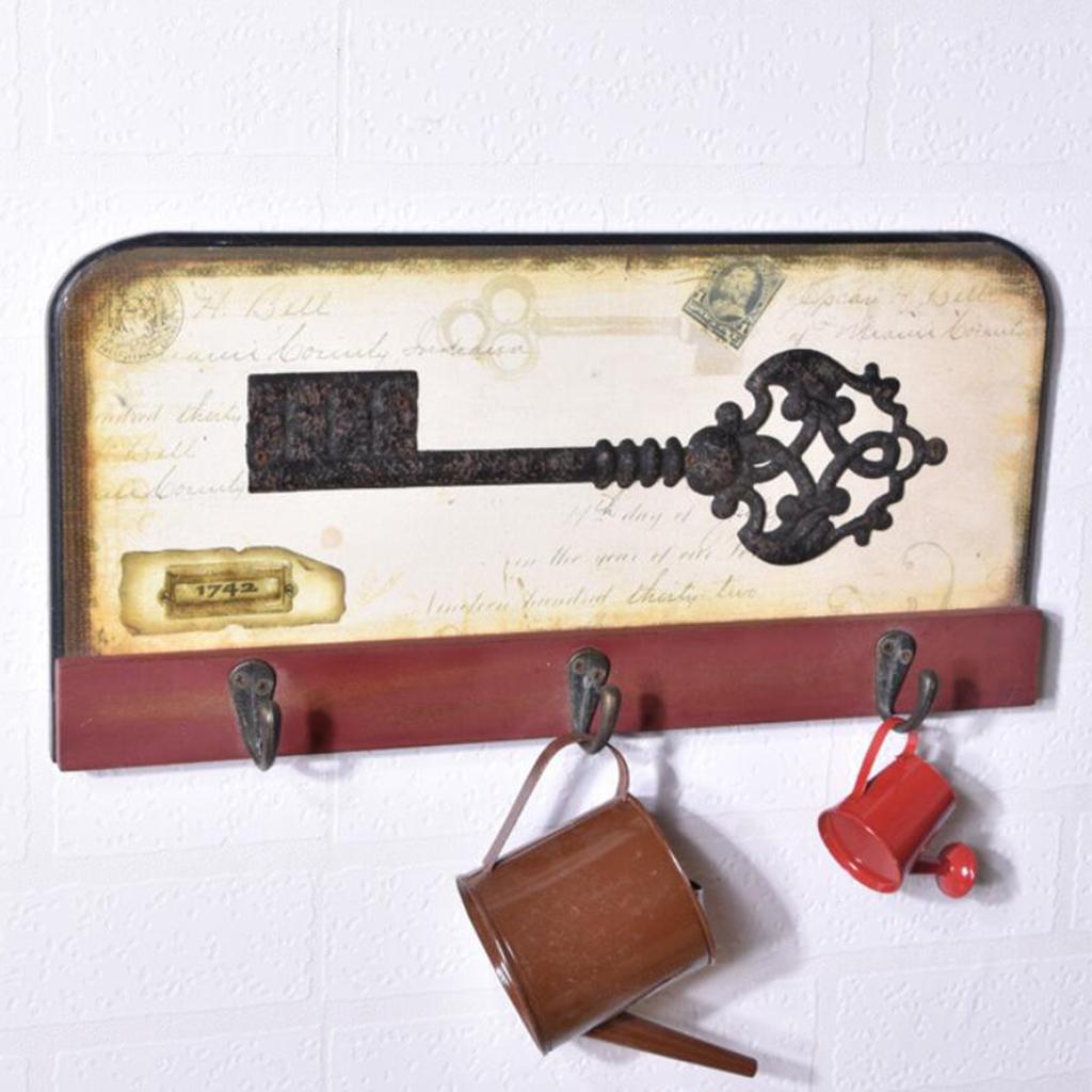 Wall Mounted Coat Hooks, Coat Hooks 3 Hooks Coutry Style For Key Hat