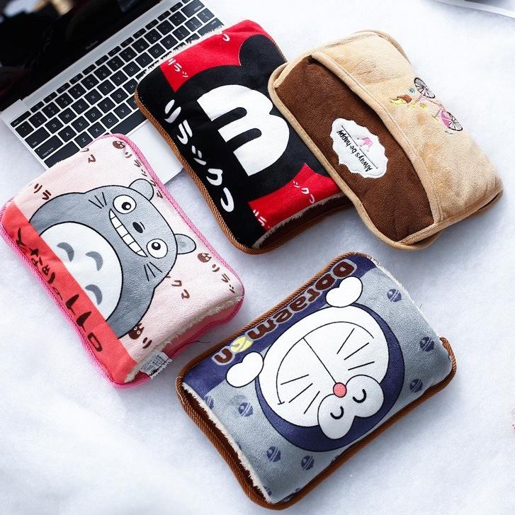 Túi sưởi chườm nóng lạnh giữ nhiệt hình doremon,kitty,totoro,gấu nâu