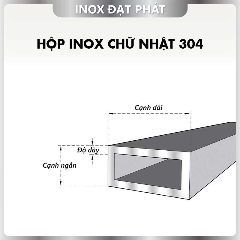 Hộp Inox Chữ Nhật 304 20*40 mm, Độ dày 1.5 mm, Dài 1m/1m2/1m5