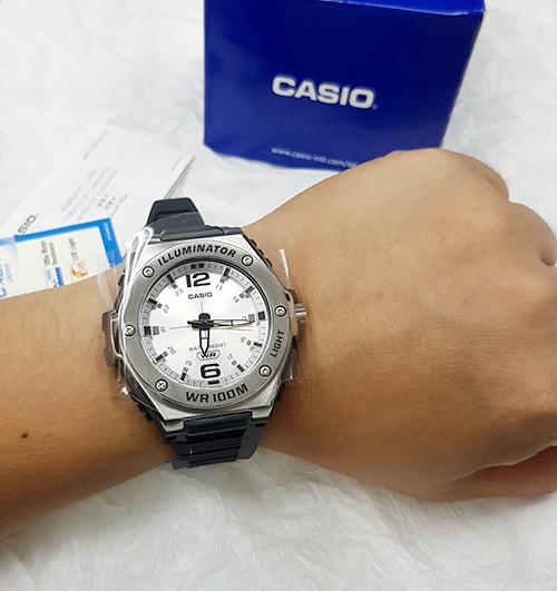 Đồng Hồ Nam Dây Nhựa Casio Standard MWA-100H-7AVDF Chính Hãng - MWA-100H-7A Gờ Kim Loại