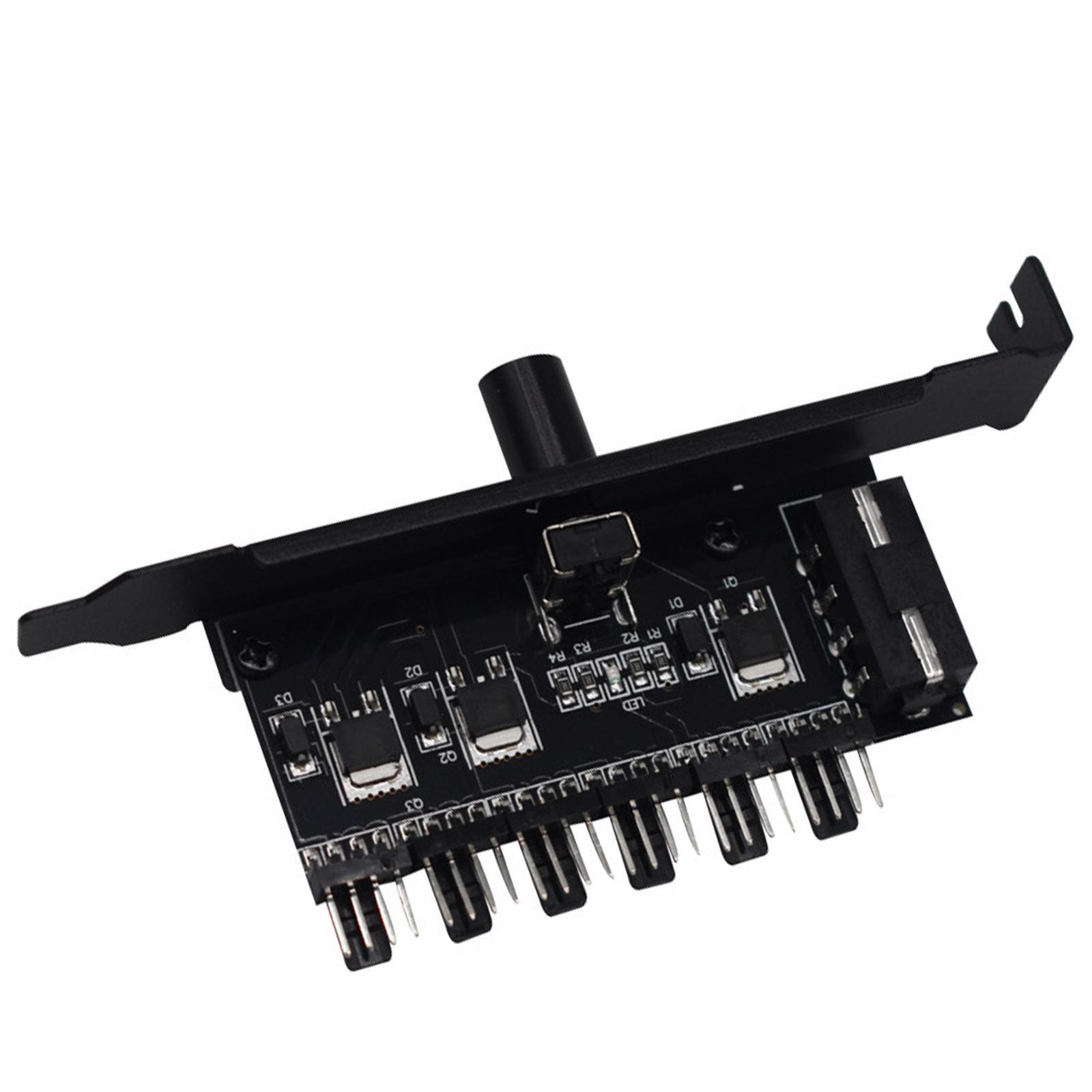 6 Way PC Cooler Cooling Fan Speed Controller PCI Bracket 12V Premium , Supporting 4-Pin/3-Pin Fans