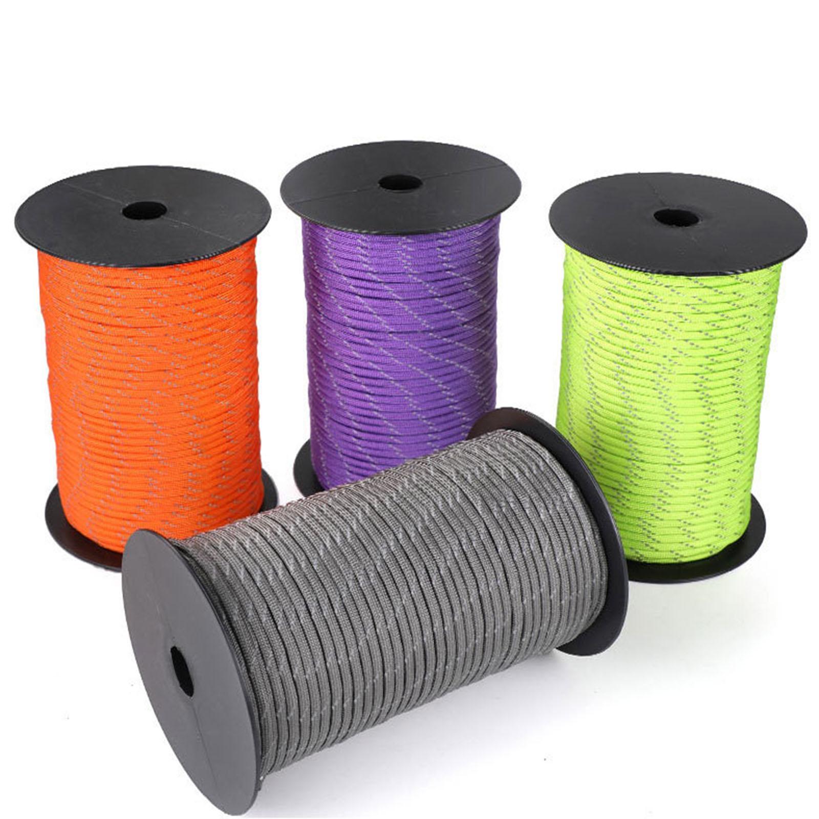 Reflective 550 Paracord Parachute Cord Tent Rope 7 Strands 328 Feet Lanyard Bracelets Guy Lines for Camping Outdoor Hiking Emergency