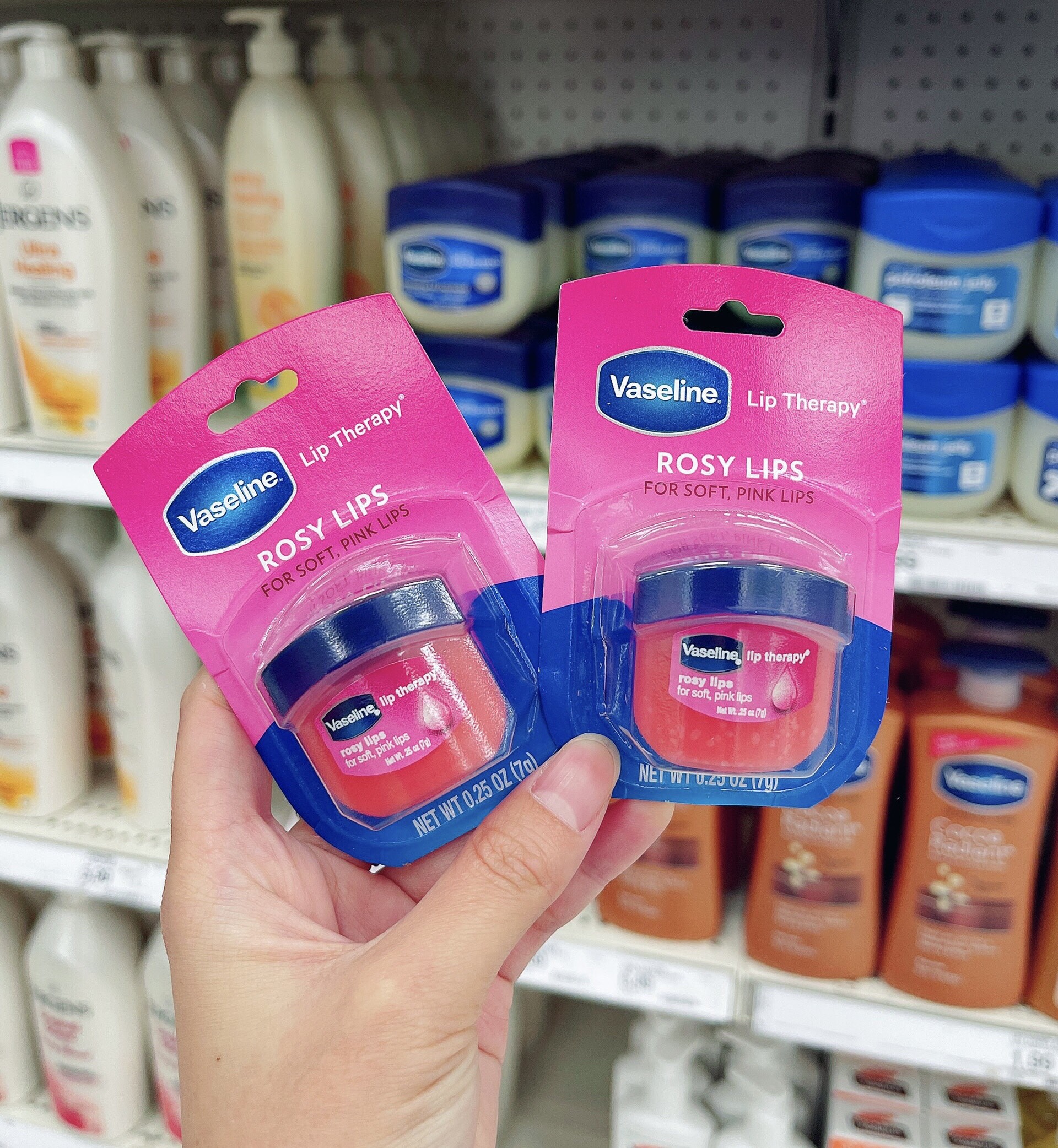 Combo 2 Son Dưỡng Môi Hồng Xinh Vaseline Lip Therapy Rosy Lip