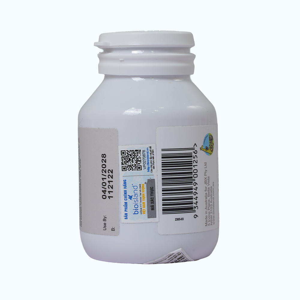 Viên uống Bioisland Milk Calcium For Kids Bổ sung Canxi, K2 và D3 cho trẻ (Hộp 90 viên)