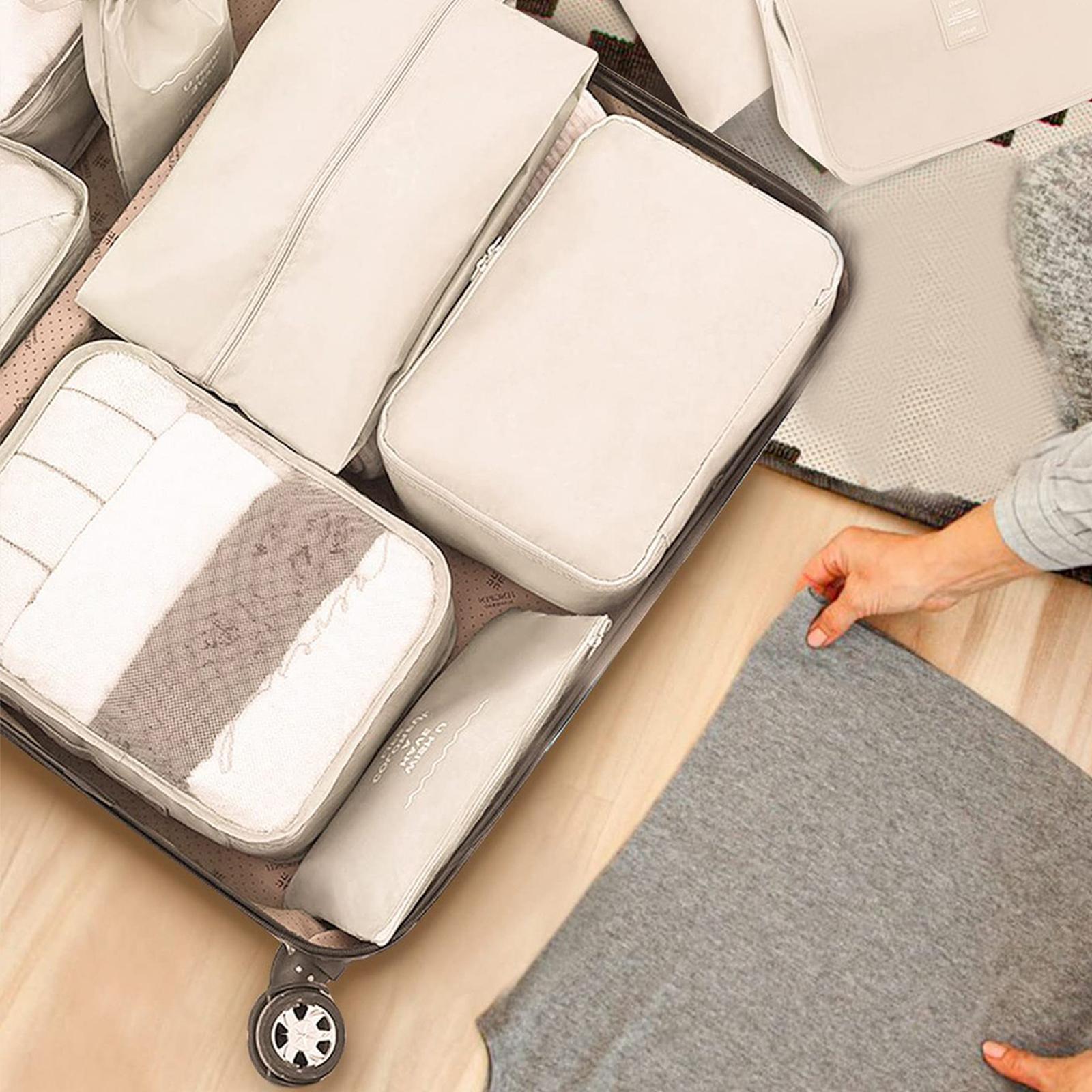 8x Lightweight Packing Cubes for Suitcases Suitcase Clothes Storage Bags