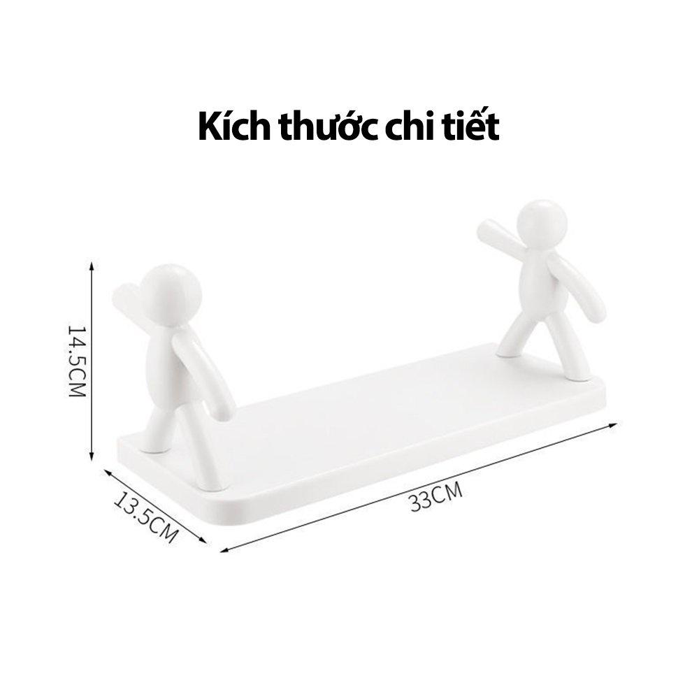 Kệ hình nhân decor nhà tắm, kệ nhựa nhà bếp dán tường siêu dính chịu lực