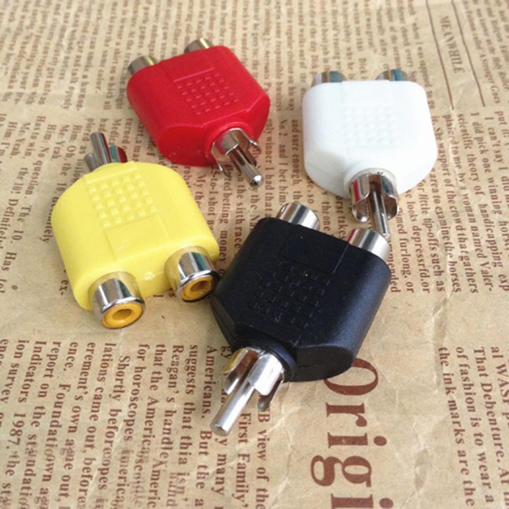 2X RCA Y Splitter Video Plug Converter Male to Female Cable Adapter