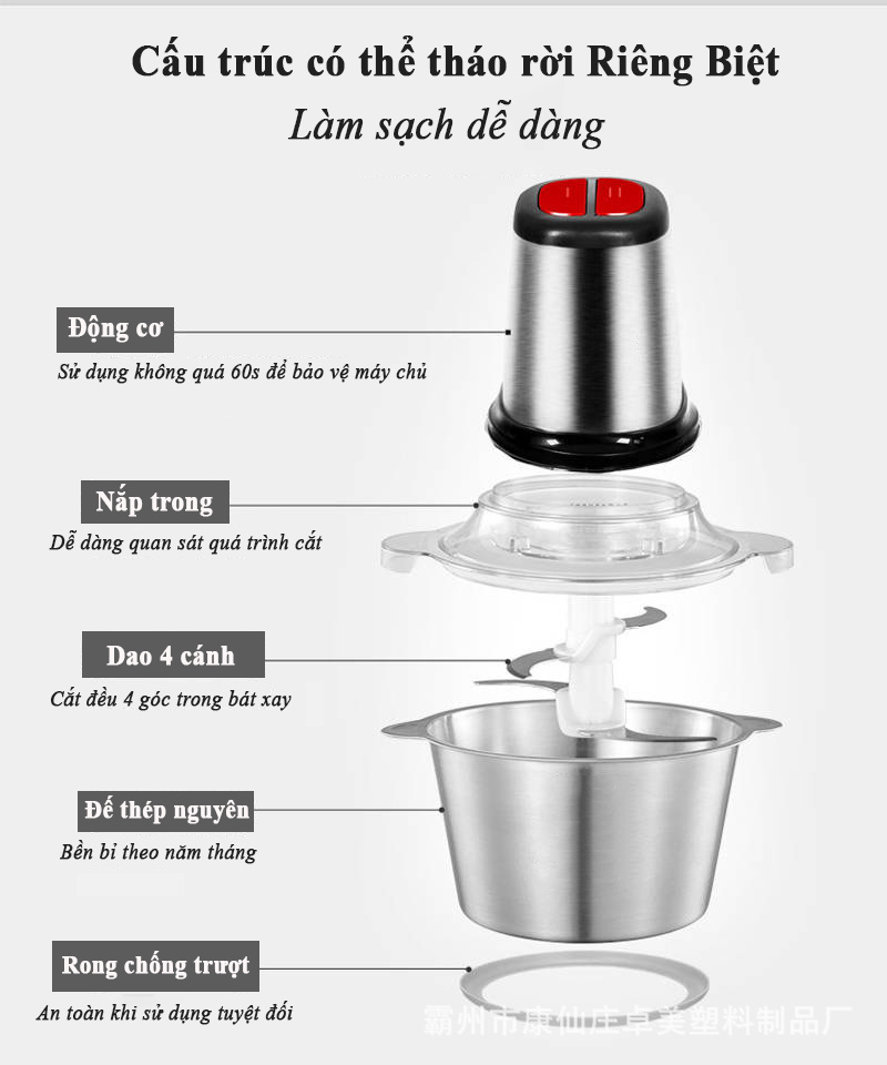 Lưỡi dao thay thế (phụ kiện dành cho máy xay thịt gia đình thế hệ mới cối inox, công suất mạnh mẽ SBJJ03)