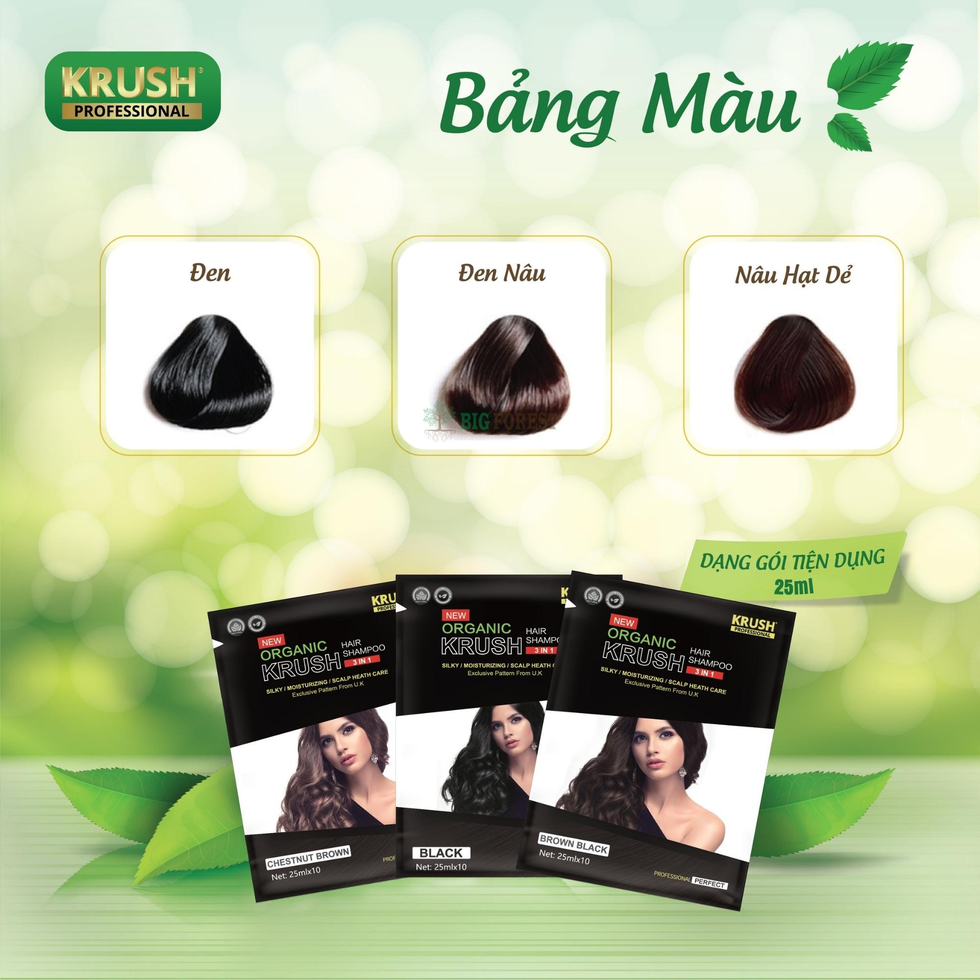 Gói Dầu Gội Phủ Bạc Thảo Dược Krush Anh Quốc [Gói 25ml - Nâu Hạt Dẻ]