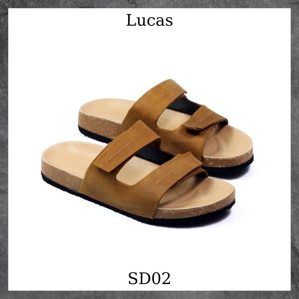 Dép da bò đế trấu, Sandal da bò sáp, may thủ công Lucas Shoes, bảo hành 6 tháng