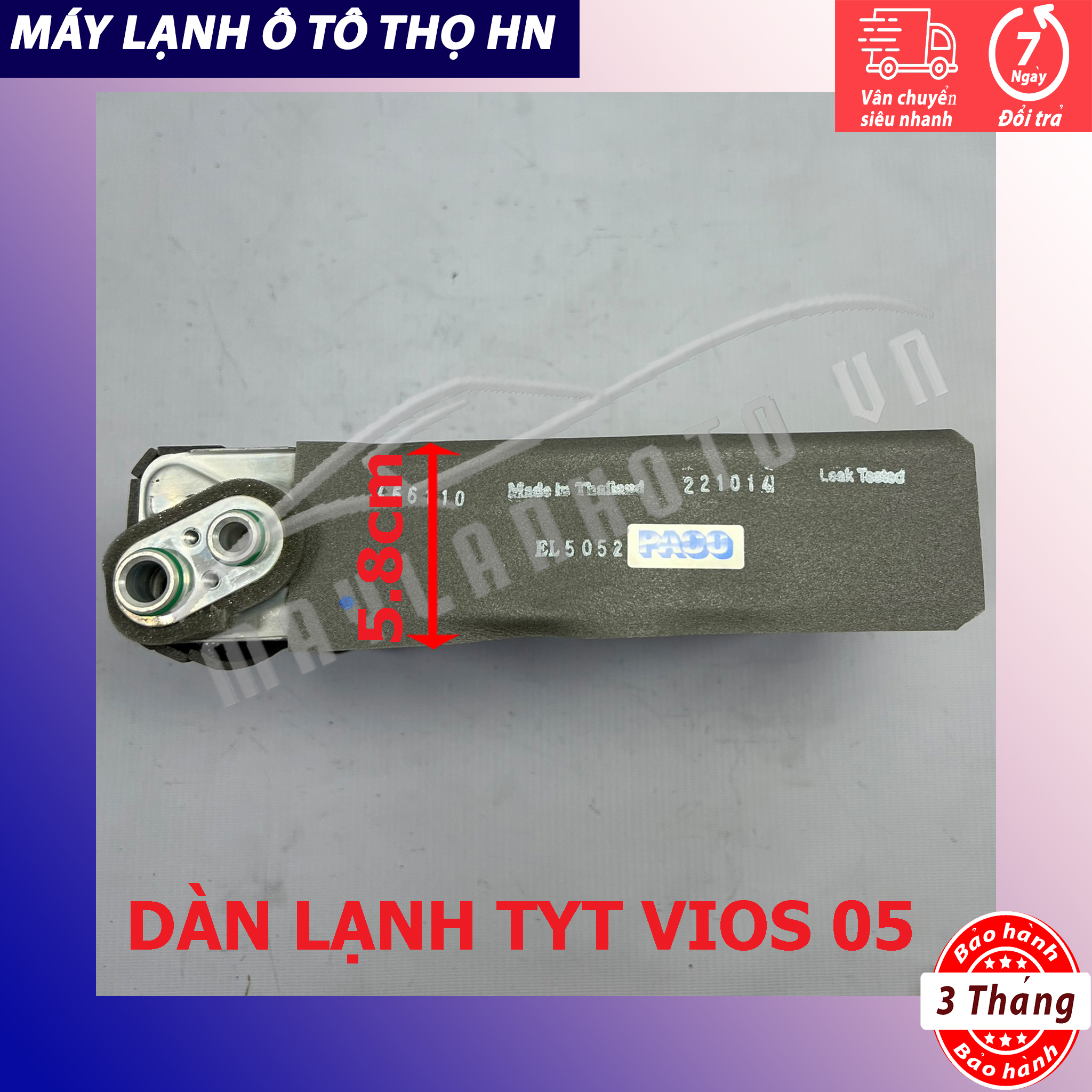 Dàn (giàn) lạnh Toyota Vios 2005 Hàng xịn Thái Lan (hàng chính hãng nhập khẩu trực tiếp)