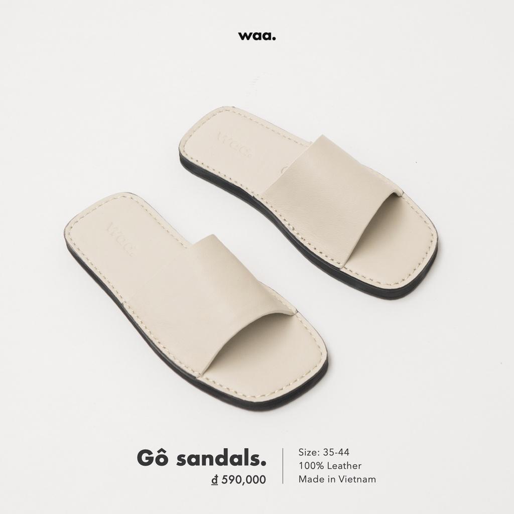 Dép Quai Ngang Unisex WAA. - Gô Sandals - Màu Kem