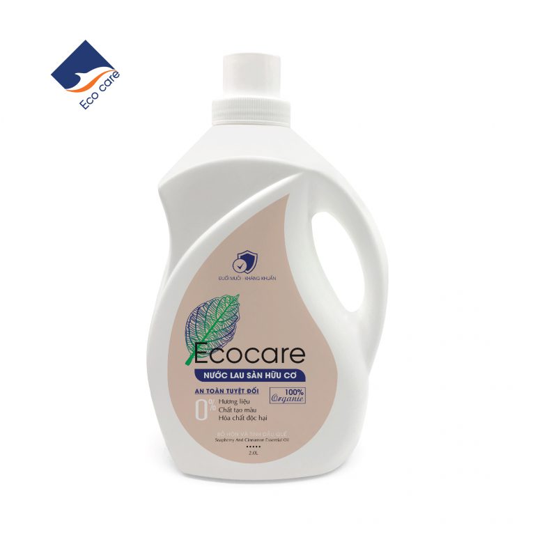 Nước Lau Sàn Hữu Cơ Bồ Hòn Ecocare - 100% thực vật, tinh dầu khử mùi, đuổi muỗi, chống trượt, kháng khuẩn - Chai 2000ml