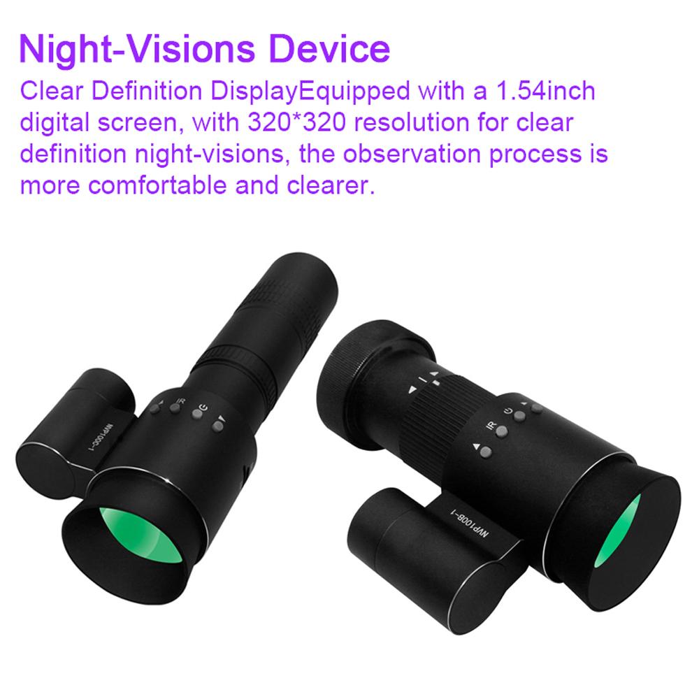 Portable Monocular Crossing Cursor Night-Visions Sight Device Day Night Use 1.54inch Display 350M Effective Viewing Distance Photo Taking Video Recording Infrared Digital Vedio Camera