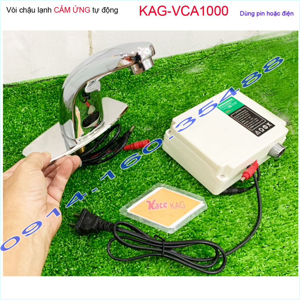 Vòi lạnh cảm ứng hồng ngoại KAG-VCA1000 2in1 điện-pin, Vòi chậu tự động tắt mở nước sử dụng trên 20,000 lần siêu bền tiết kiệm nước