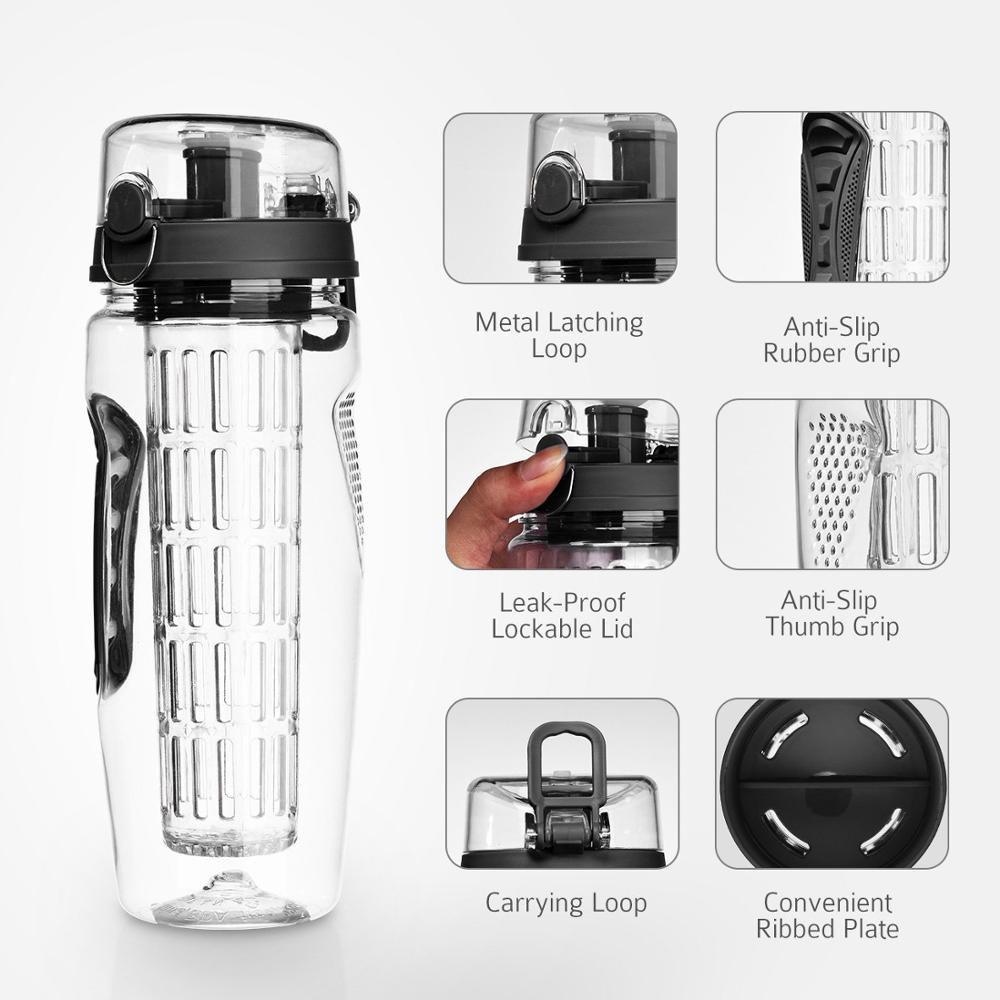 1000Ml Nước Trái Cây Bình Bpa Nhựa Thể Thao Trái Cây Gỉ Màng Nước Chai Với Gỉ Màng Nước Bình Lắc Uống Chai nước