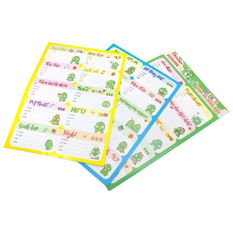 Bộ 3 Sticker Nhãn Vở Môn Học - Teenage NV-02