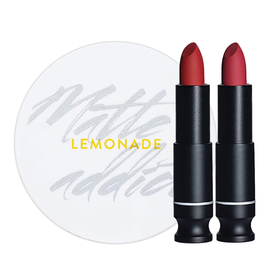 Bộ Sản Phẩm Lemonade Gồm 2 Son Lì Và 1 Phấn Nước Matte Addict