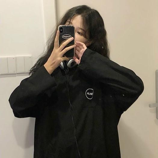 Áo thun dài tay có túi ALNE phông Unisex nam nữ tee oversize form rộng pull Ulzzang Streetwear thu đông vải mềm