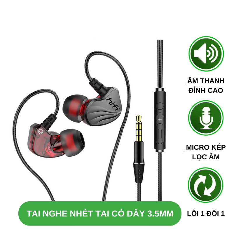 Tai nghe nhét tai có dây gaming super Bass chống ồn hiệu quả, âm thanh khủng có Mic đàm thoại S2000 Pro