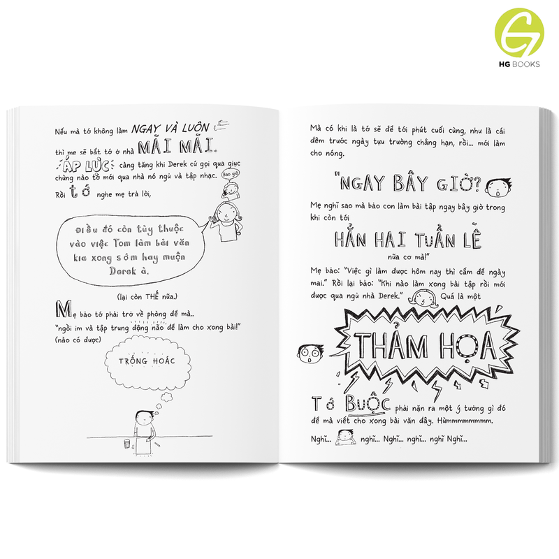 Combo 4 cuốn Tom Gates bản tiếng Việt và Song ngữ Việt-Anh - The Brilliant World of Tom Gates series, Liz Pichon