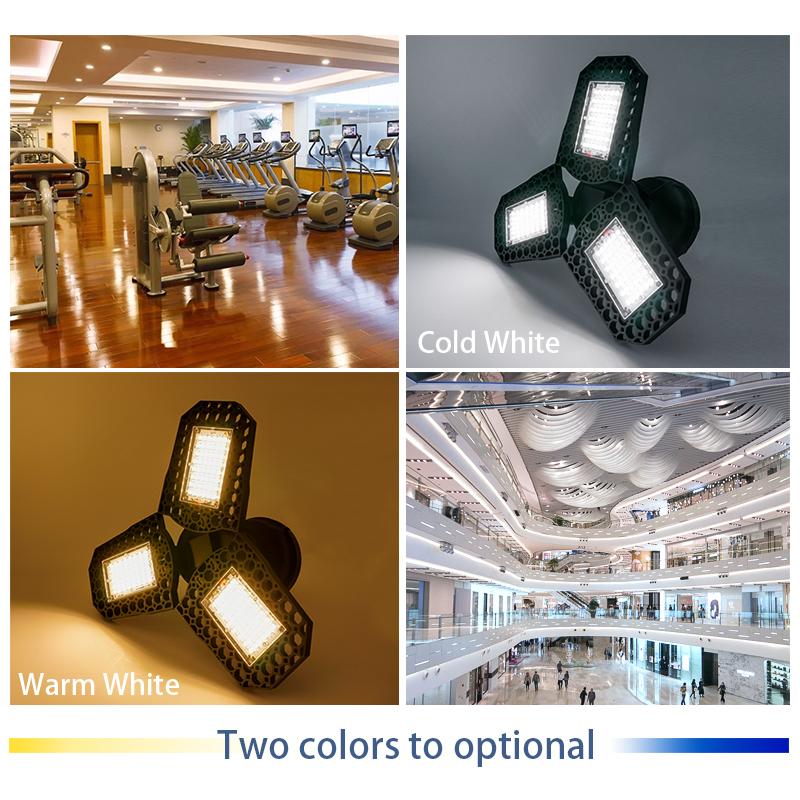 LED Garage Light E27 Ánh sáng 40W 60W 80W Biến dạng góc điều chỉnh AC85-265V Đèn LED công nghiệp LED cho nhà để xe