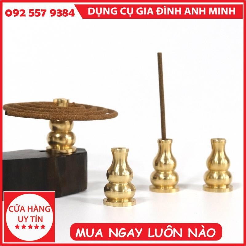 Đế trụ đồng cắm nhang vòng và nhang cây phụ kiện thác khói trầm hương