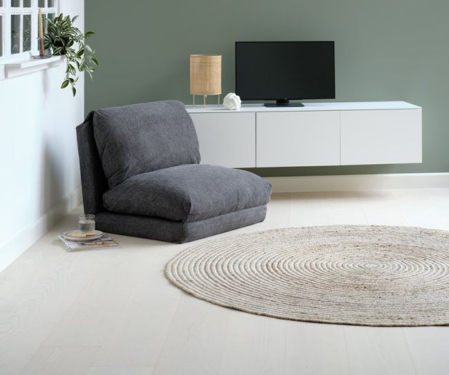 Sofa giường 1 chỗ | JYSK Vegger | vải polyester | xám | R73xS74/220xC60cm