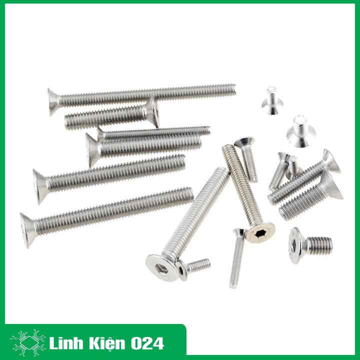 Ốc M2, M2.5, M5 đủ loại 6mm-8mm-20mm ốc bắt động cơ vít bake đầu bằng thân bu lông inox 304