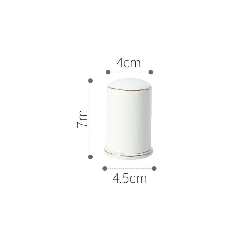 Hũ Đựng Tăm Trơn Gốm Sứ Viền Vàng Cao Cấp