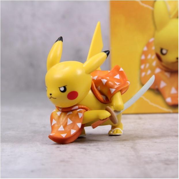 Mô Hình Pikachu Cosplay Nhân Vật Agatsuma Zenitsu Siêu Ngầu, Cute, Full Box, Quà Tặng Cho Bé