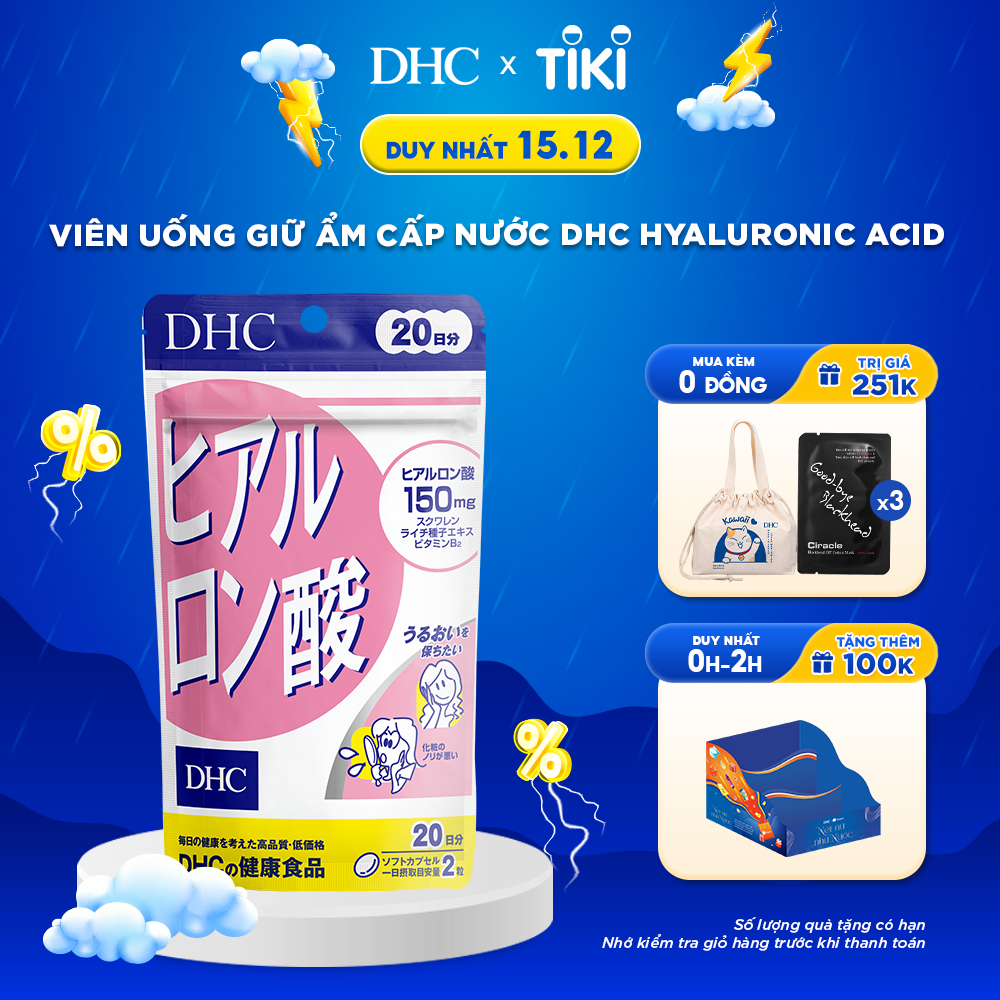 Viên Uống Giữ Ẩm Cấp Nước DHC Hyaluronic Acid