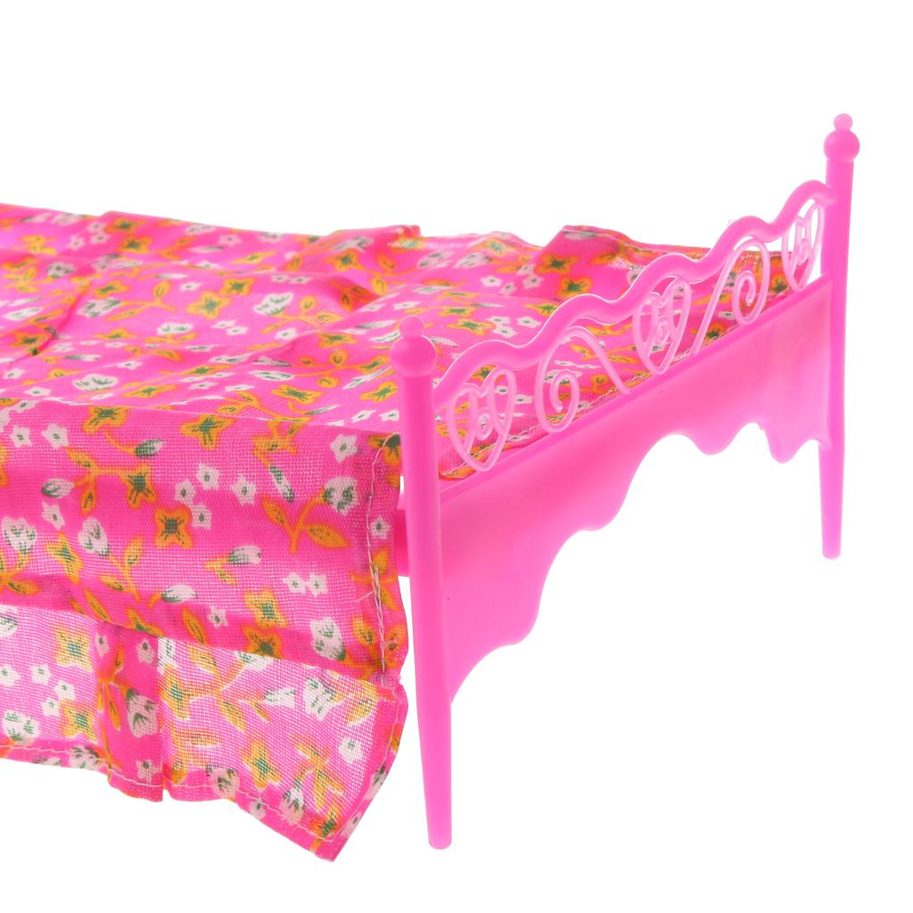 Miniature Bedroom Bed Wardrobe for  Doll House Accessories