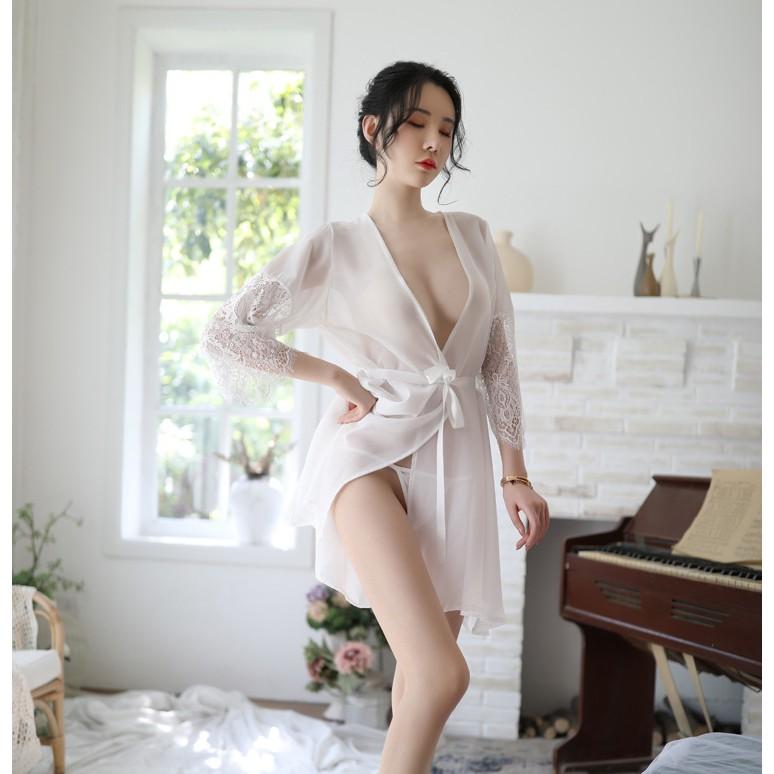 Áo choàng ngủ sexy chất voan mỏng gợi cảm quyến rũ k12